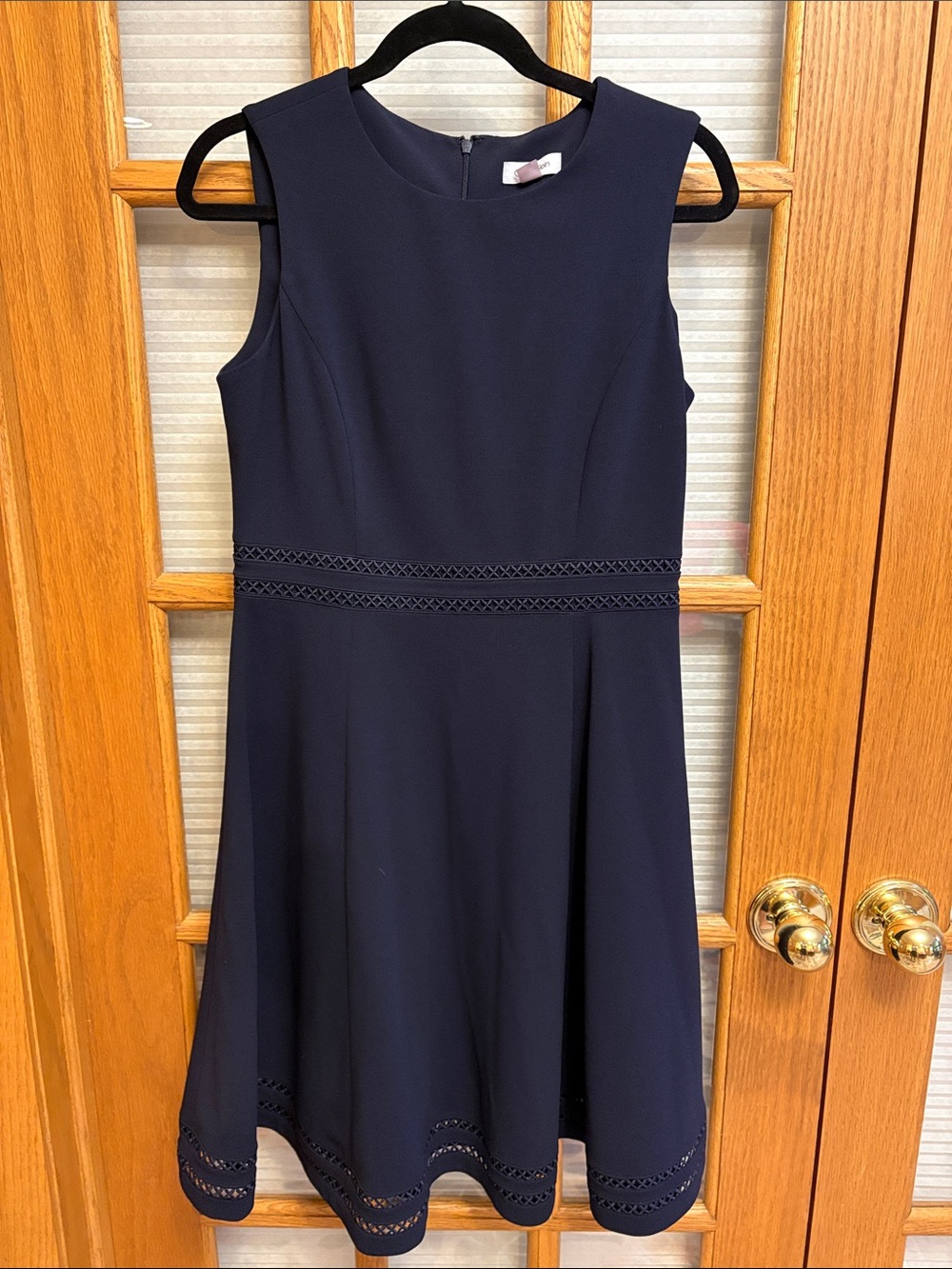 EUC Calvin Klein Navy Sleeveless Fit & Flare Midi Dress
